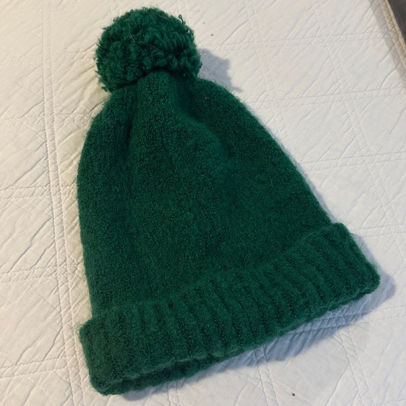 Golden Goose Journey Beanie Didi green alpaca wool blend pom-pom & logo patch - Picture 4 of 6